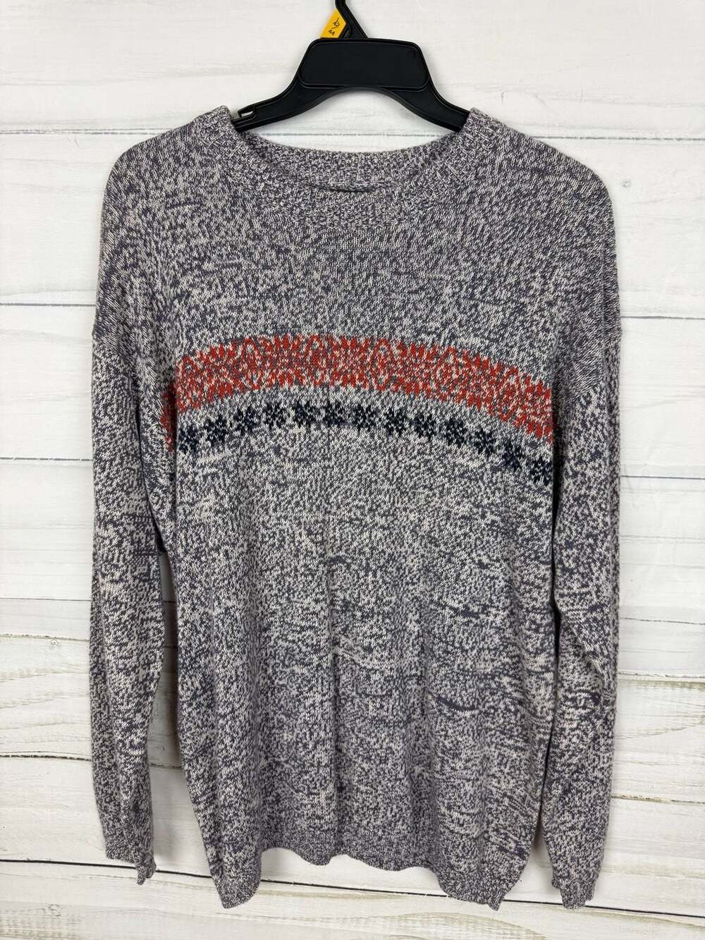 American Outpost Men's XL Ramie Cotton Blend Marled Fair Isle Pullover Sweater